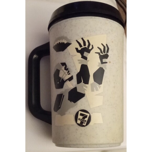 Vintage 7 Eleven Oakland Raiders NFL Aladdin 22 oz Travel Thermos Mint Condition - Picture 1 of 5